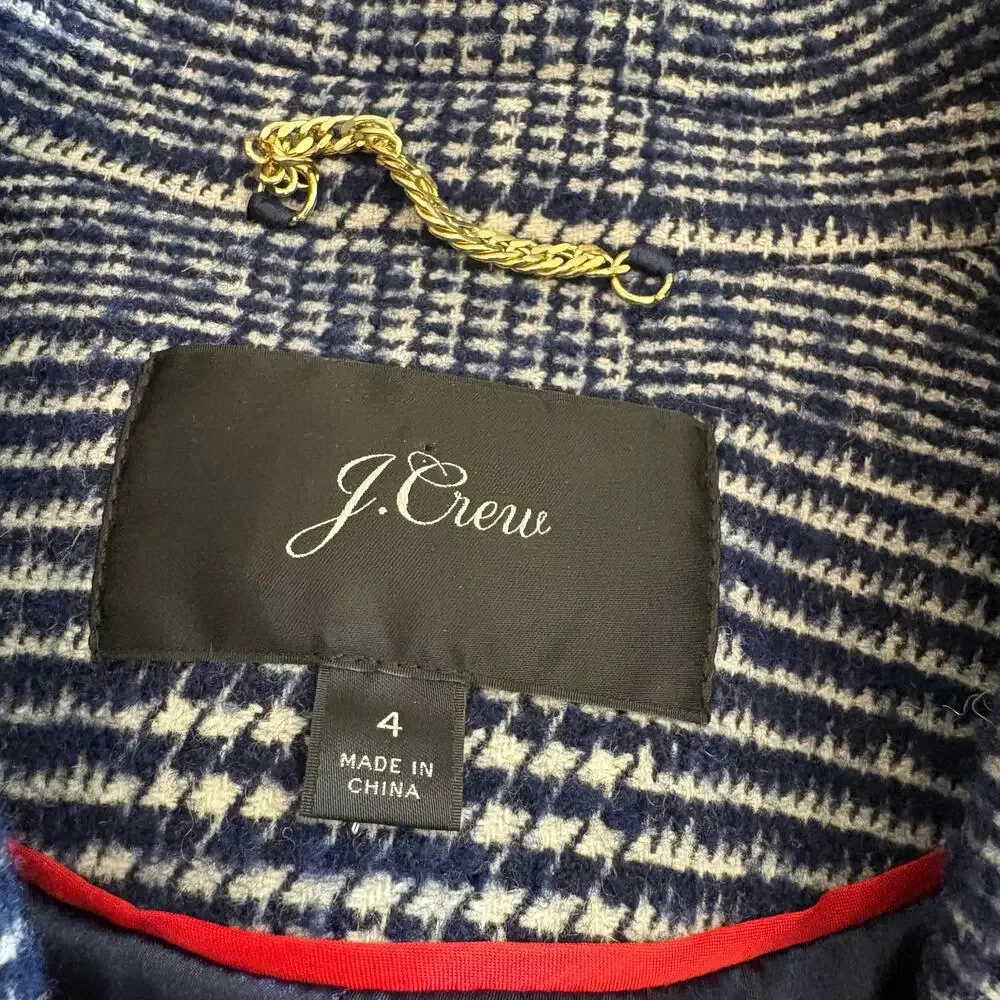 J. Crew Wool Topcoat Jacket Womens Size 4 Wool Blend Heavyweight Preppy City